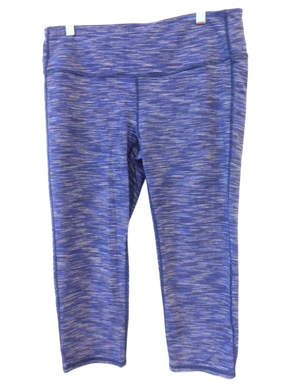 Athleta Womens Sz L Blue Purple Capri Leggings High Rise Yoga Athleisure
